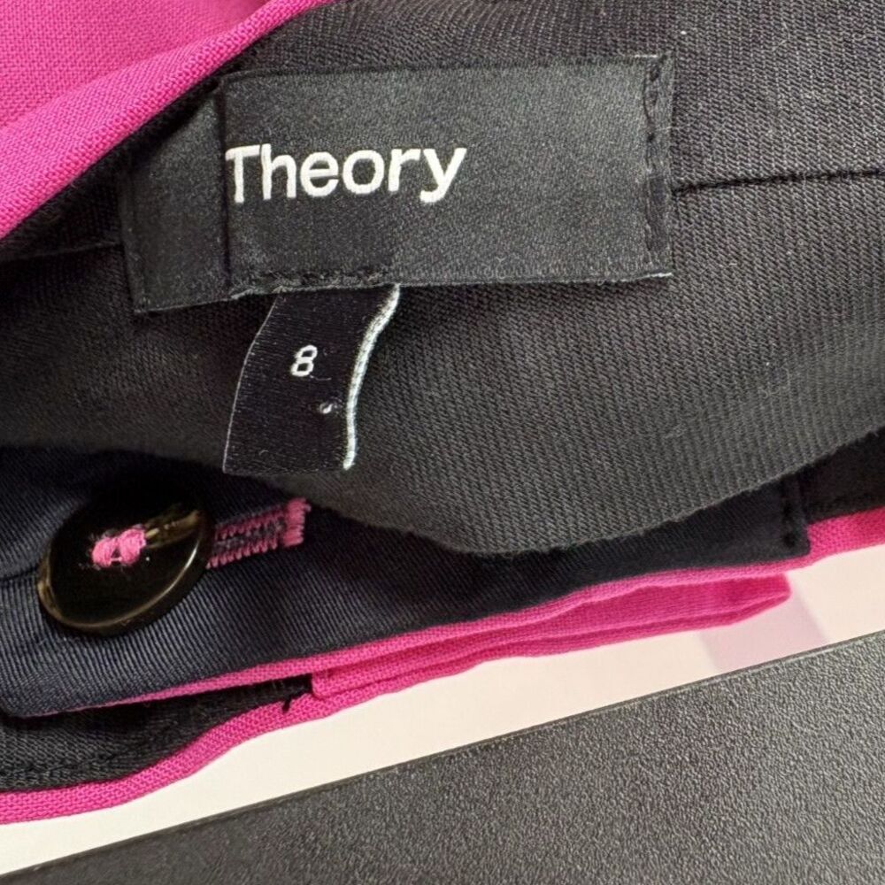 Theory Hot Pink Slim Fit Career Workwear Trousers - Picture 6 of 6